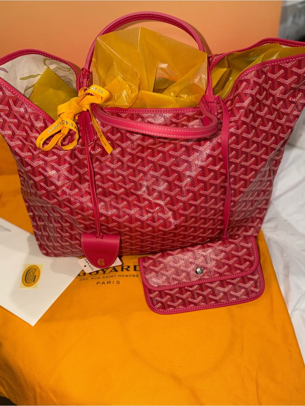 Large Tote in Red with Matching a Pouch